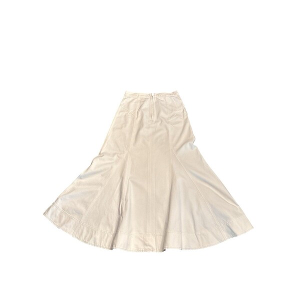 Madewell women’s Fluted Midi Skirt in Tile White denim distressed hem Sz 27 NWT - Picture 5 of 10